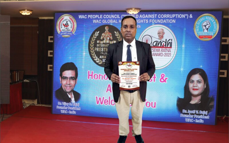 Dr. Bhasker Sharma Receives Gandhi Sewa Ratna Award 2021